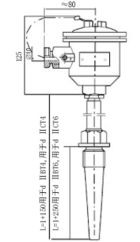 M33×2固定螺紋錐形保護(hù)管熱電偶型號規(guī)格